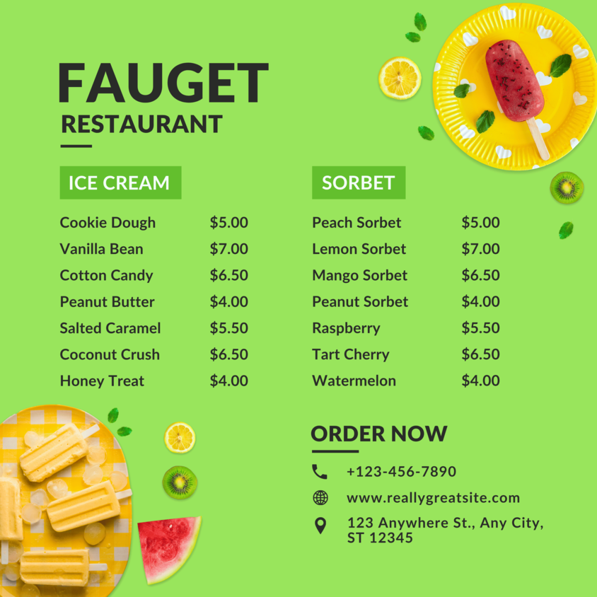 Restaurant Food Menu Special 11