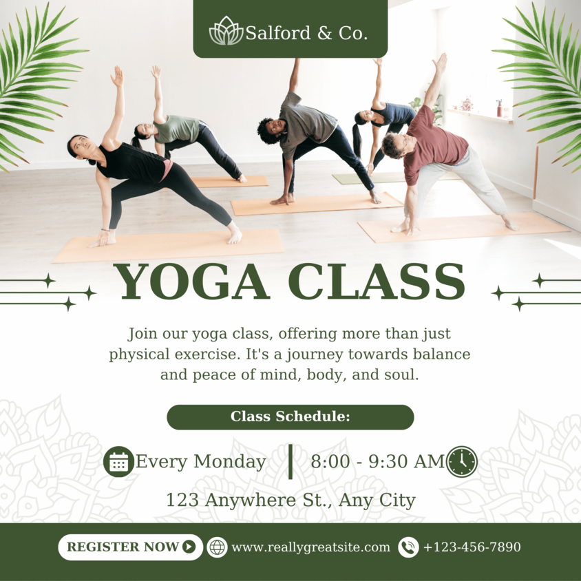 Yoga Class Admission Poster 1